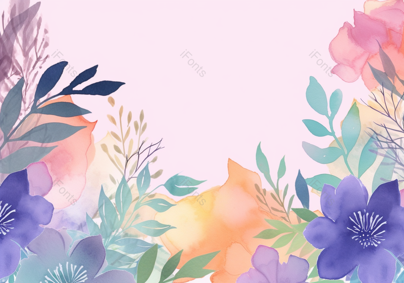 花卉植物装饰油画卡通背景,插画/手绘图,插画/手绘图库,插画/手绘图下载,插画/手绘